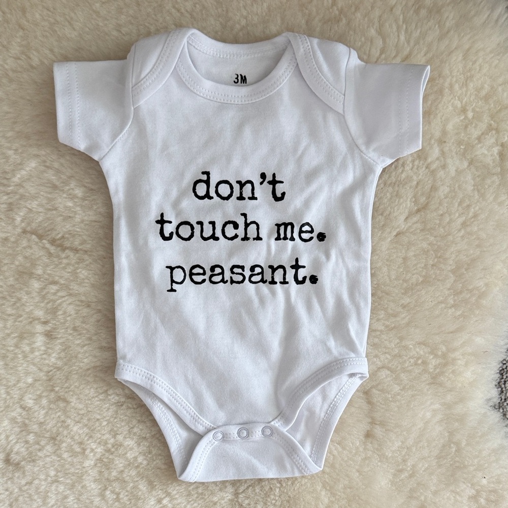 Amazon White Baby Bodysuit with Black Text